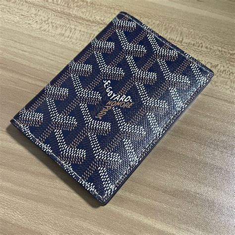 goyard navy blue card holder|authentic goyard card holder.